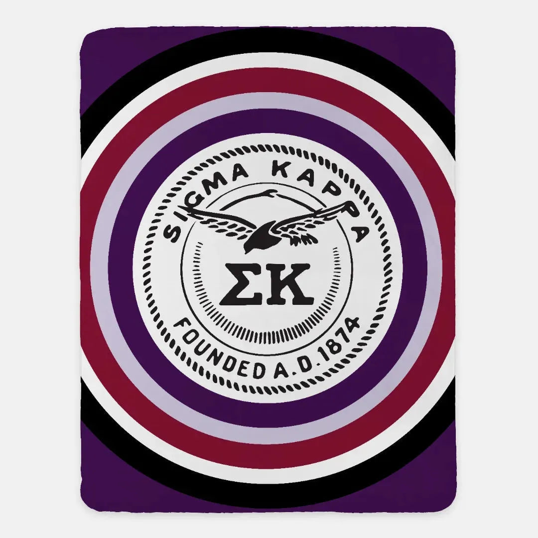 Sigma Kappa XL 60x80 Sherpa Blanket - Bullseye Throw Blankets