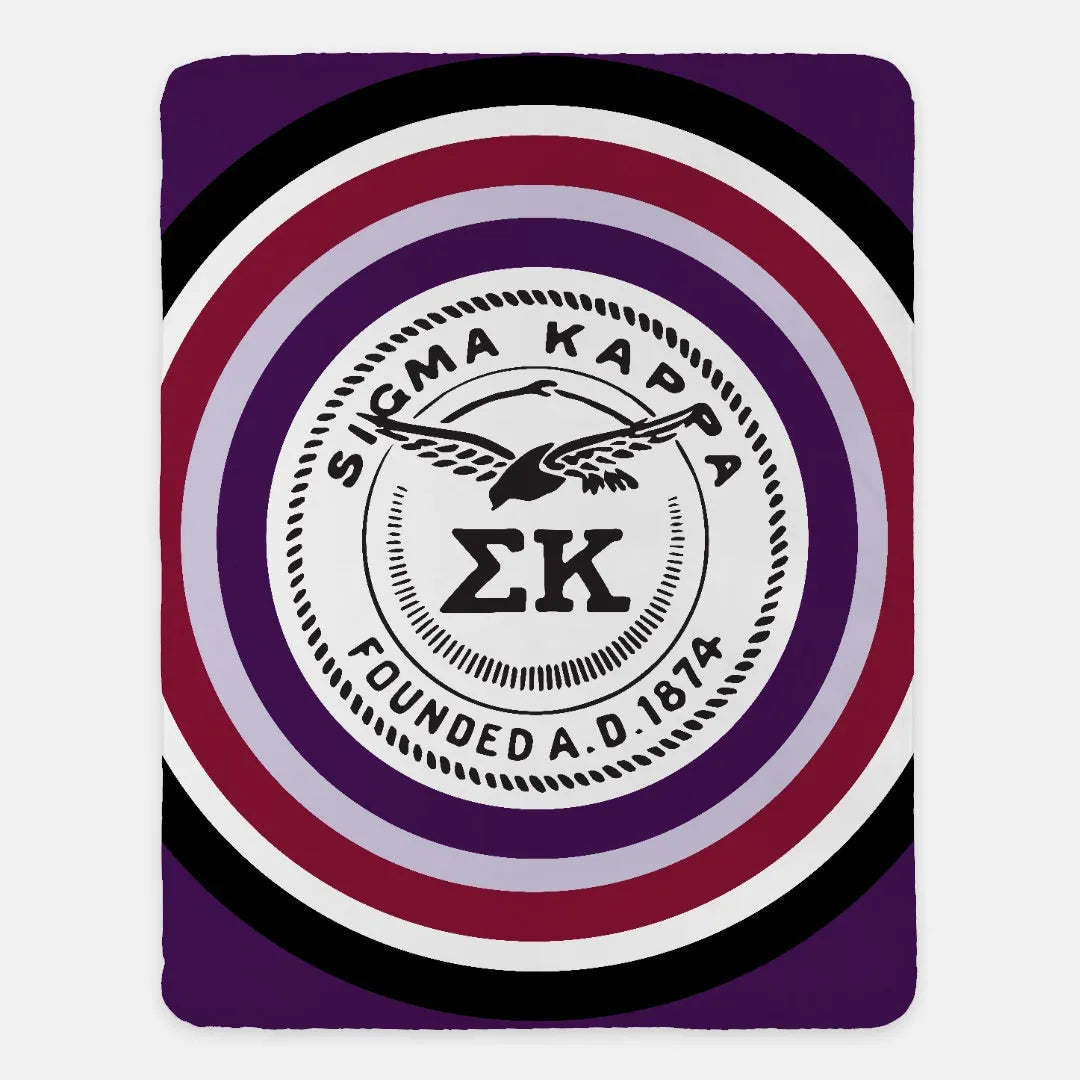 Sigma Kappa Sherpa Blanket - Bullseye 60"x80" | Custom Gifts and Decor | Official Merchandise | Festive Fit Home