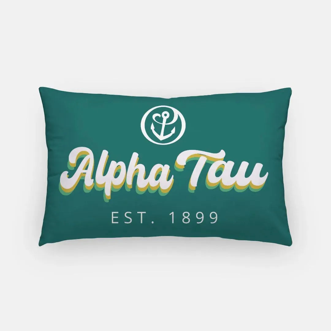 Alpha Sigma Tau Lumbar Pillow Cover - Retro Pillow Covers