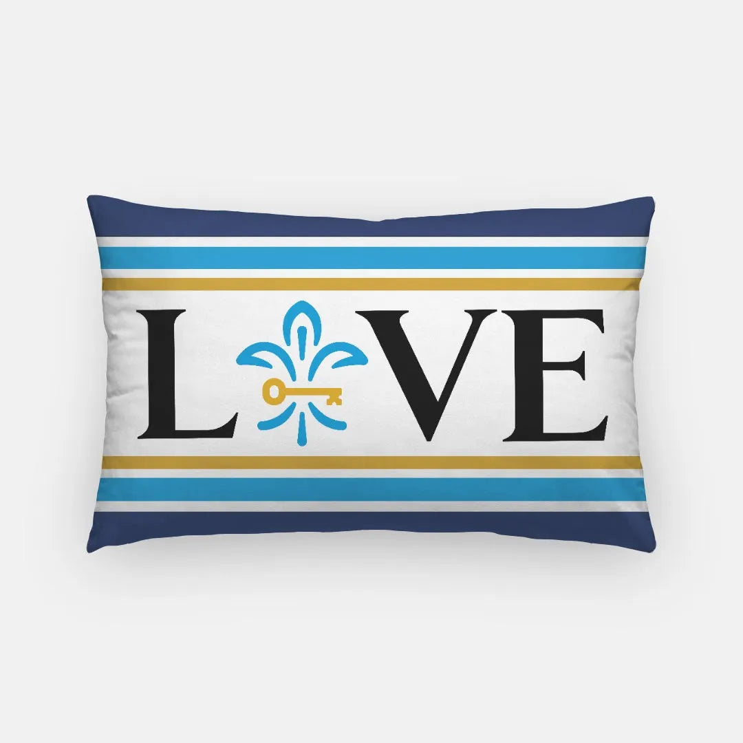 Kappa Kappa Gamma "LOVE" Striped Pillow Cover | Custom Gifts | Decor | Festive Fit Home