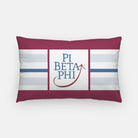 Pi Beta Phi Striped Lumbar Pillow Cover | Dorm Decor | Custom Gifts | festive Fit Home