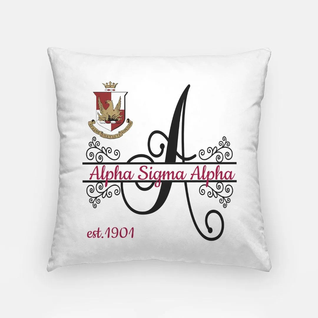 Alpha Sigma Alpha Pillow Cover - Monogram 18" | Official Gift Shop