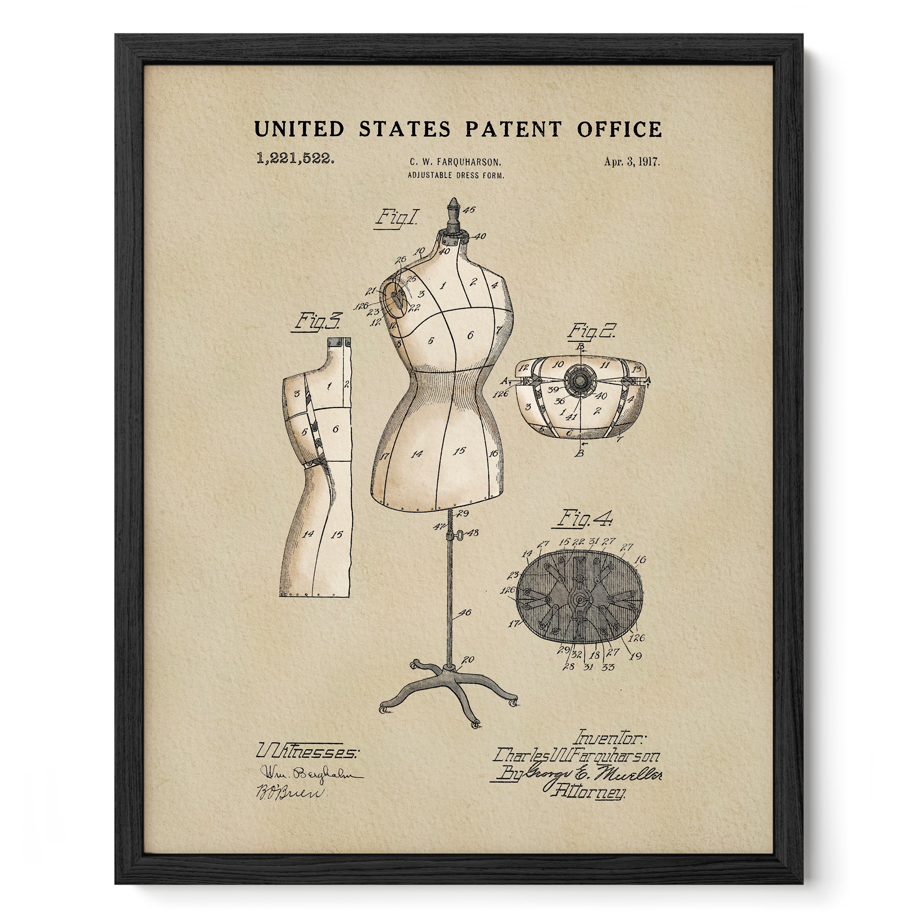 Dress Form US Patent Wall Print | Fashion Wall Print | Dorm Decor