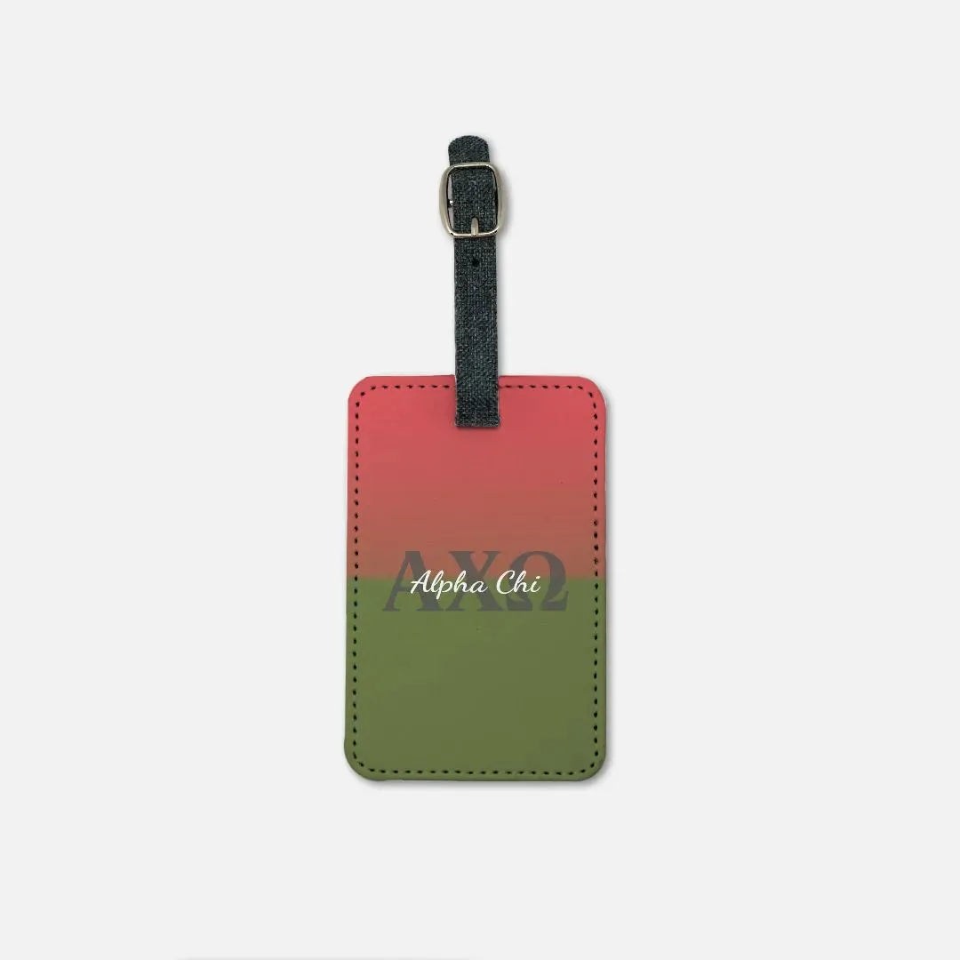 Alpha Chi Omega Luggage Tag (Set of 2) - Color Block Luggage Tags