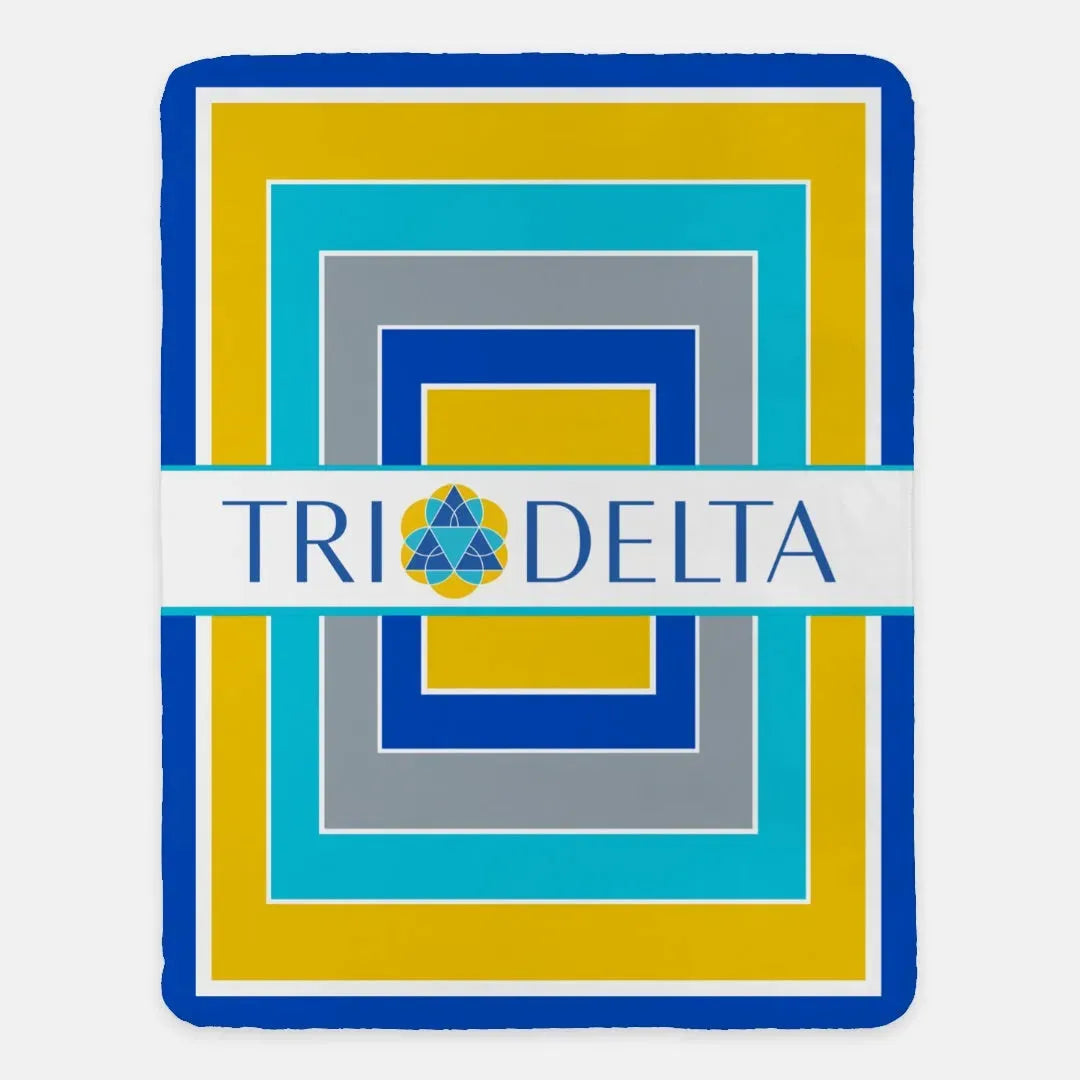 Tri Delta XL 60x80 Geo Sherpa Blanket Throw Blankets