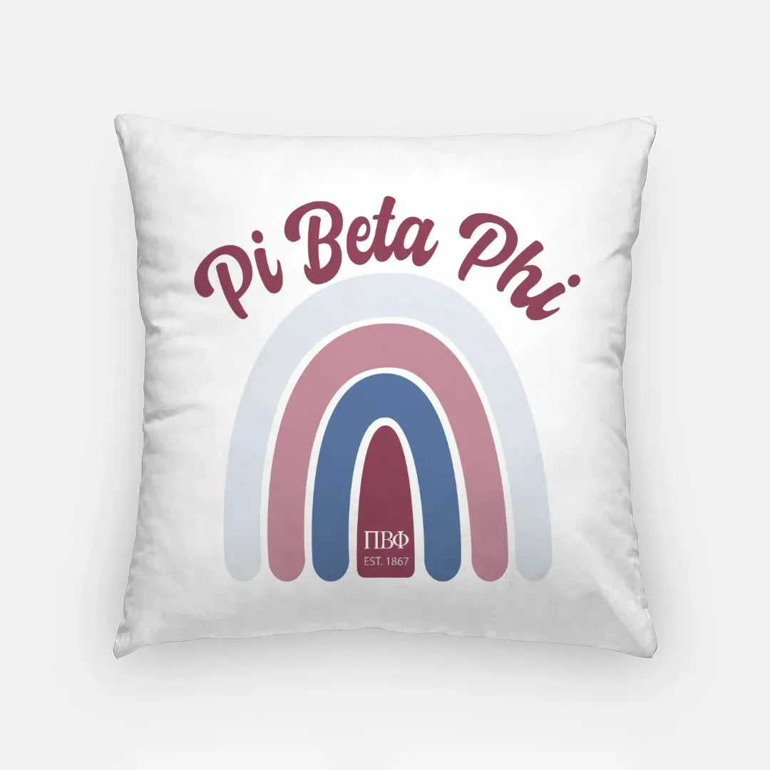 Pi Beta Phi 18" Throw Pillow Cover - Rainbow Pillow Covers