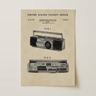Boombox US Art Print | Dorm Decor for Guys | Music Themed Wall Art