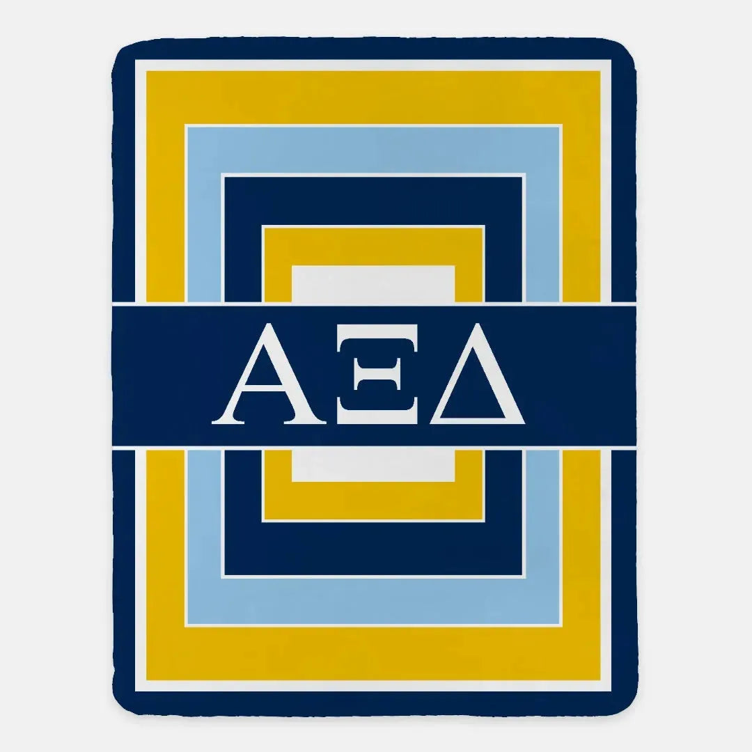 Alpha Xi Delta XL 60x80 Sherpa Throw Blanket - Geo Throw Blankets