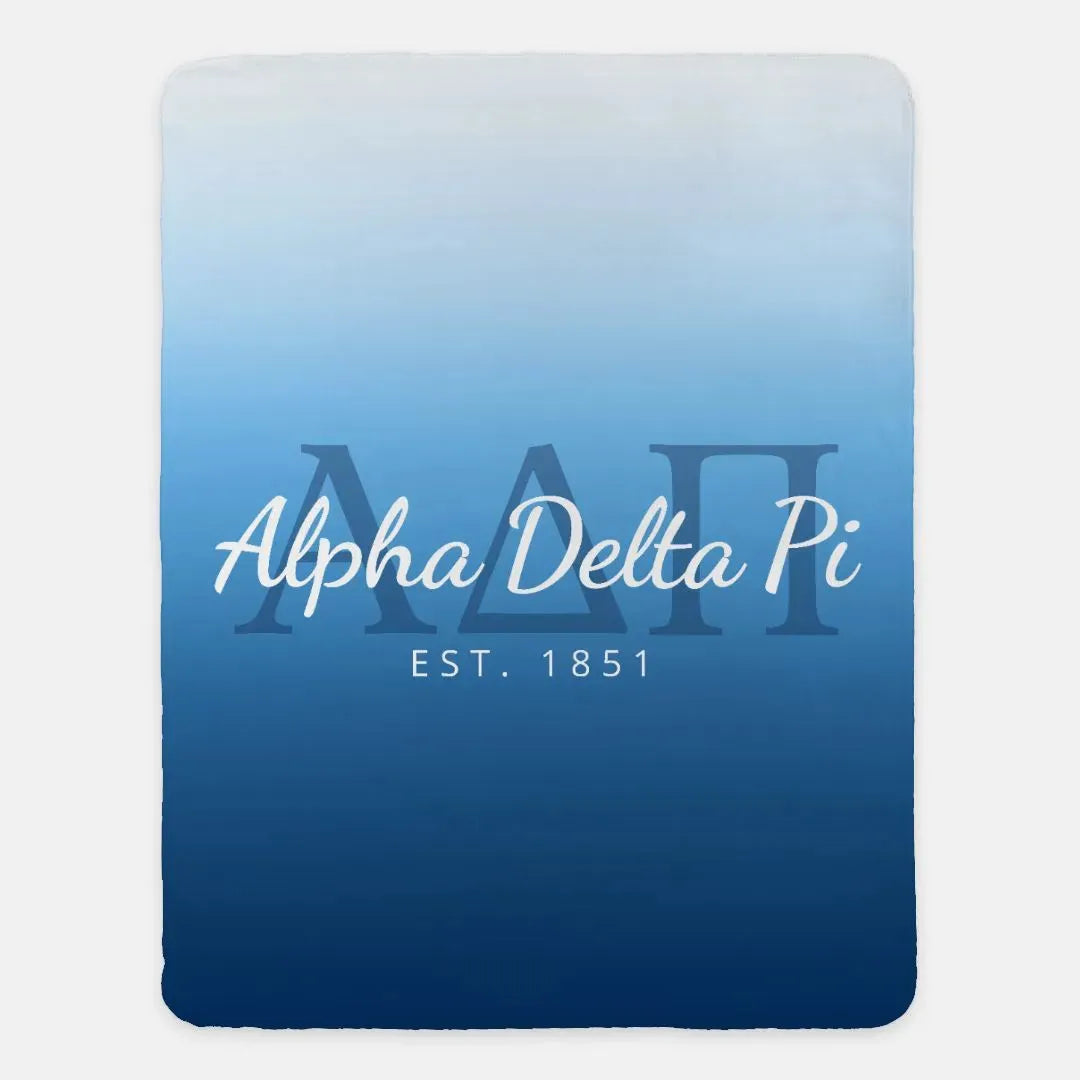 Alpha Delta Pi XL 60x80 Sherpa Throw Blanket - Midnight Gradient Throw Blankets