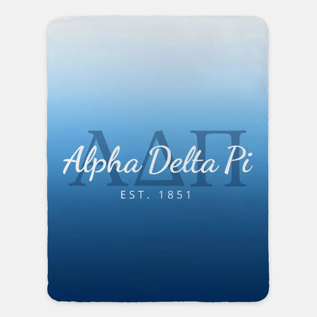 Alpha Delta Pi XL 60x80 Sherpa Blanket Midnight Gradient | ADPi Gifts