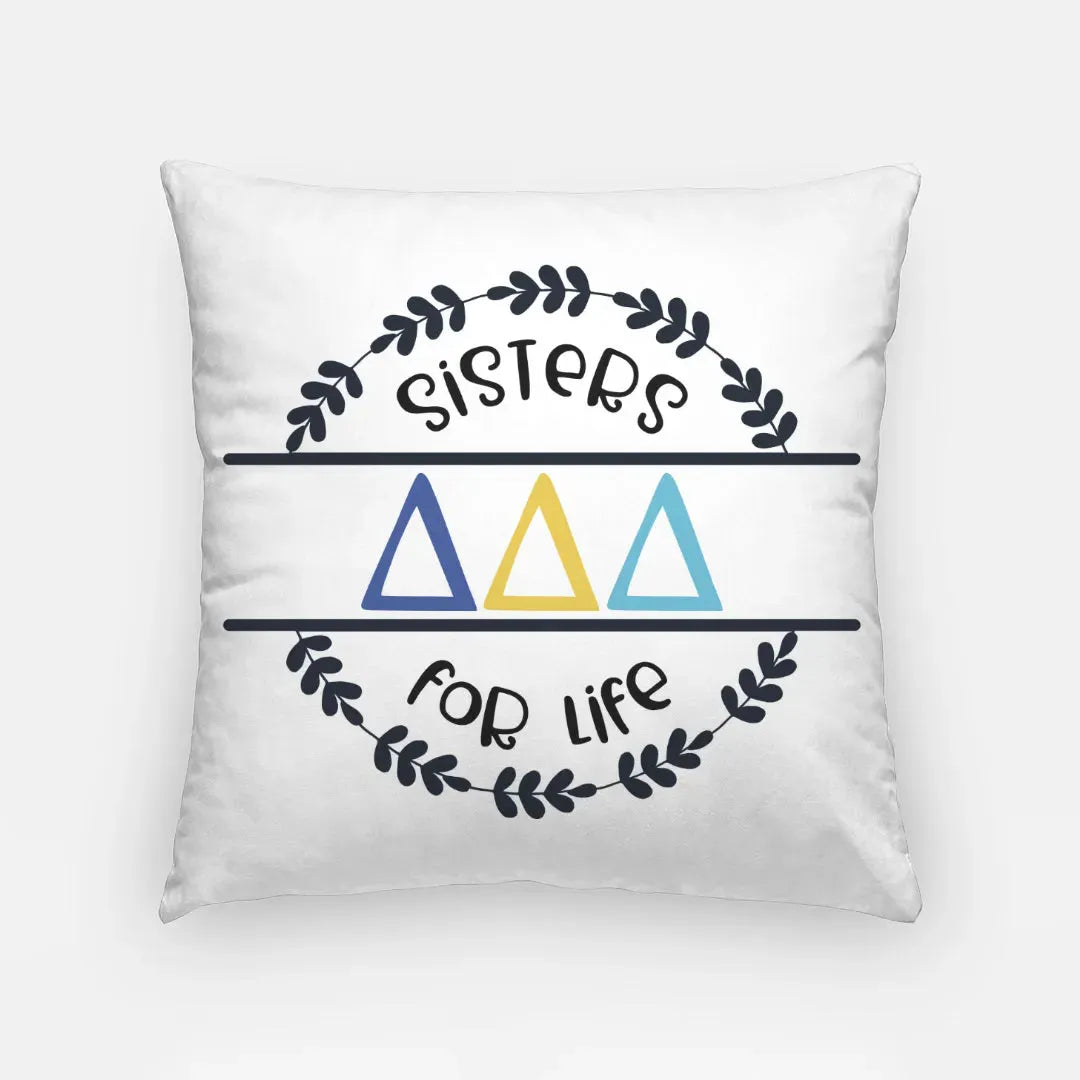 Tri Delta 18" Throw Pillow Cover - Sisters for Life Pillow Covers