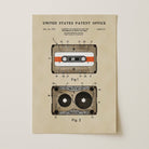 Cassette Tape Archival US Patent | Music Themed Dorm Decor | Wall Art