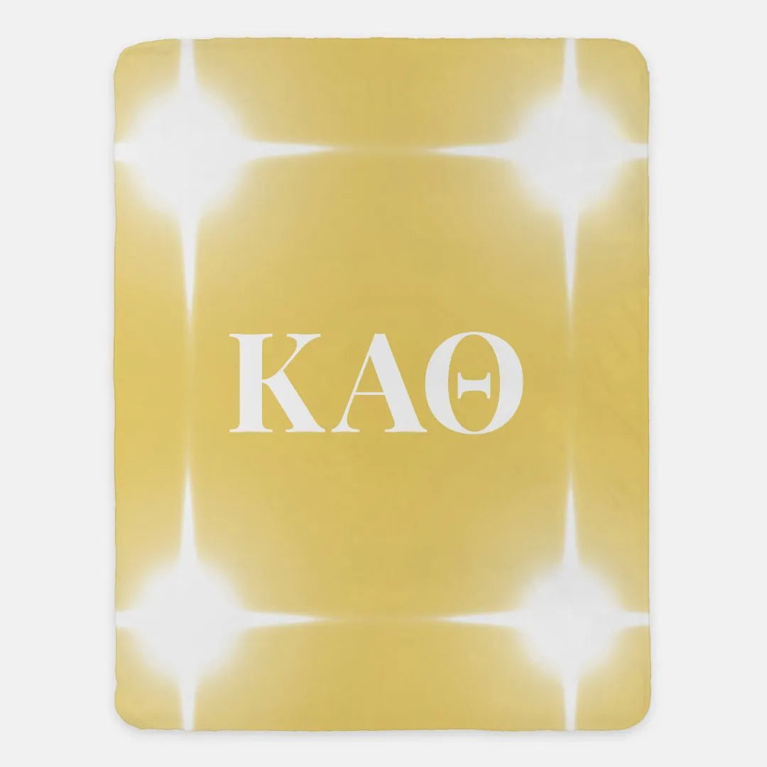 Kappa Alpha Theta Sherpa Blanket XL 60x80 Gold Flashing Lights | Gifts