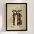 Vintage Golf Bag US Patent Art Print | Sports-Themed Dorm Decor | Wall Art | Campus Greek Fit