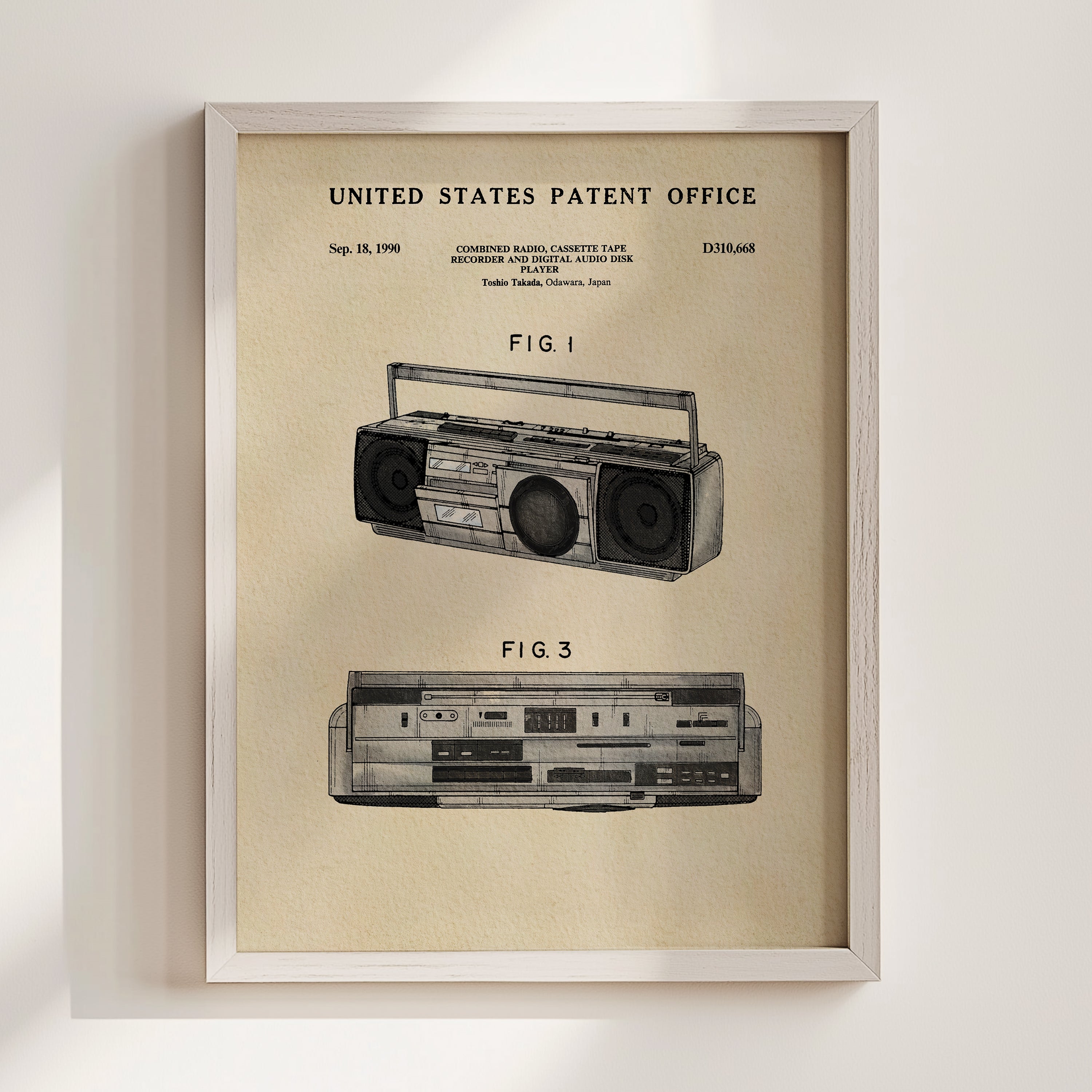 Boombox US Art Print | Dorm Decor for Guys | Music Themed Wall Art