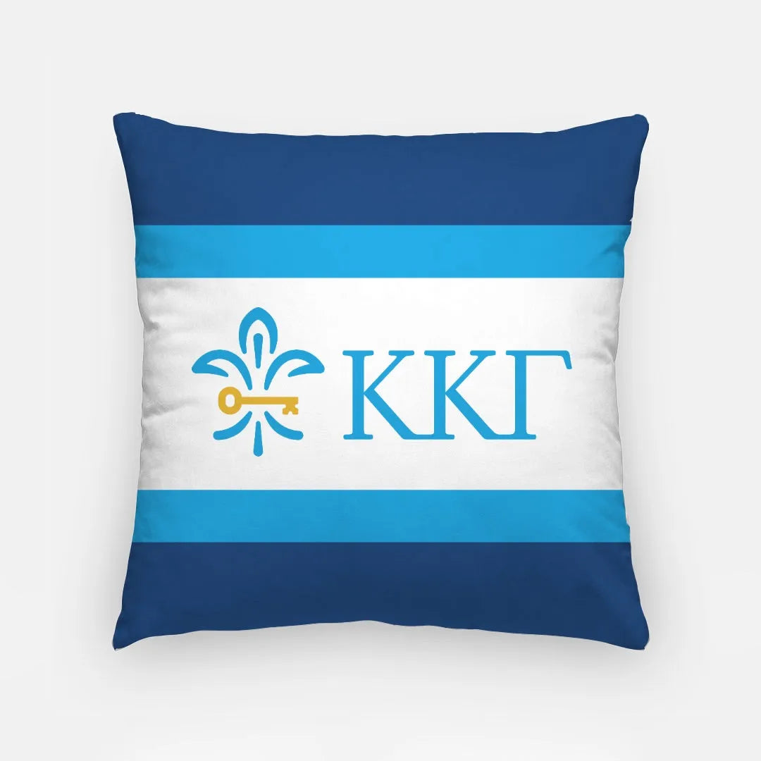 Kappa Kappa Gamma Striped Pillow Cover 18" - Greek Letters | KKG Gifts & Dorm Decor