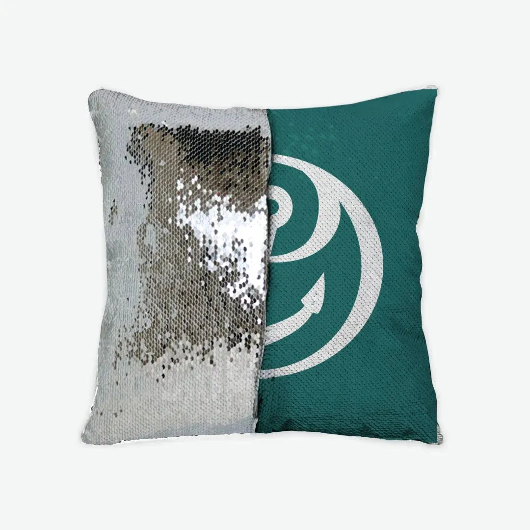 Alpha Sigma Tau Sequin Pillow Cover - Anchor Silver Pillow Covers