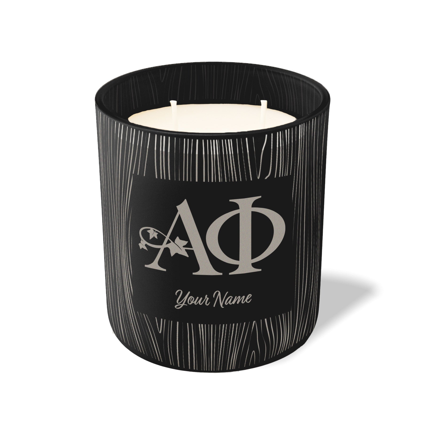Personalized Alpha Phi Engraved Glow Candle 12 oz. - Abstract Collection