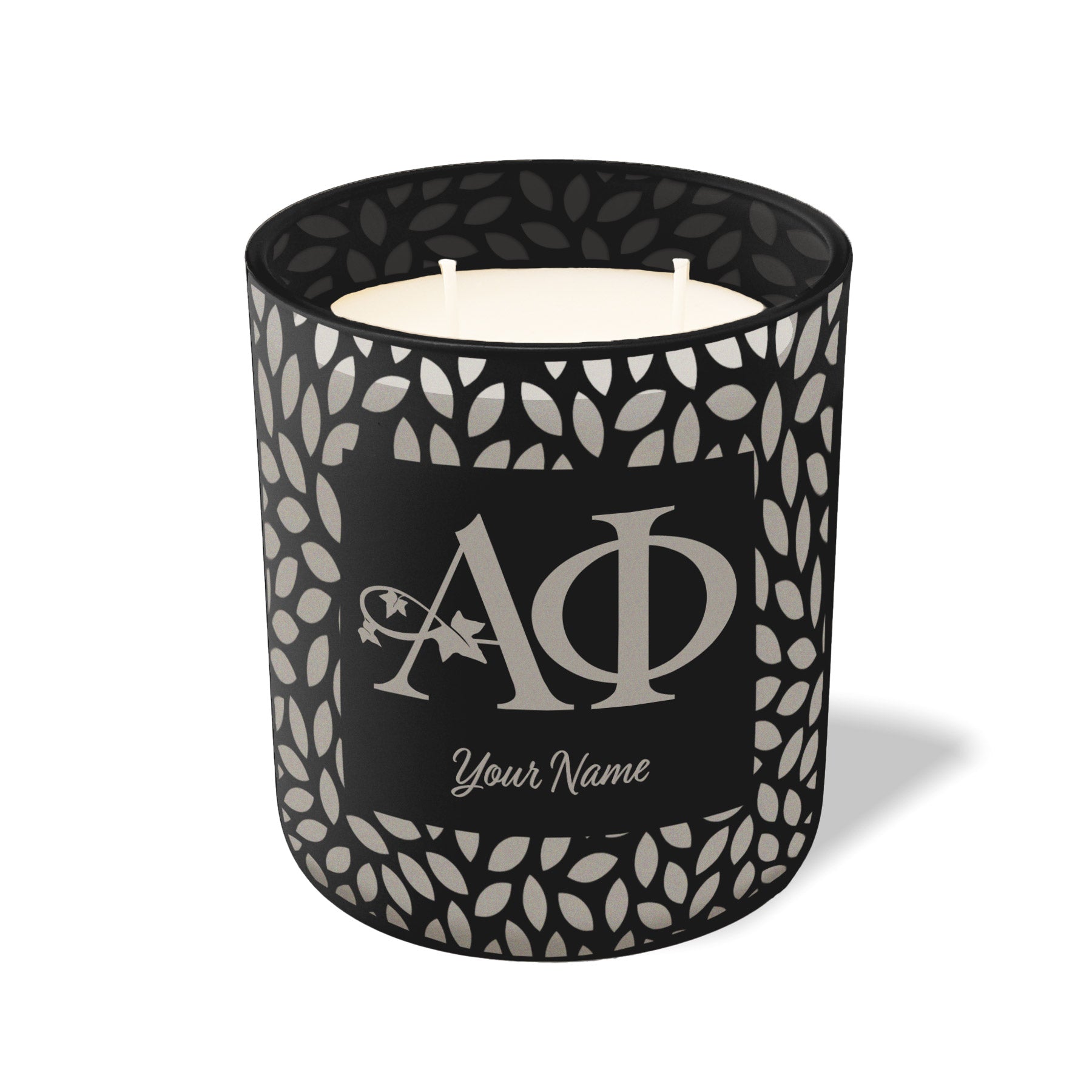 Personalized Alpha Phi Engraved Glow Candle 12 oz. - Floral Collection