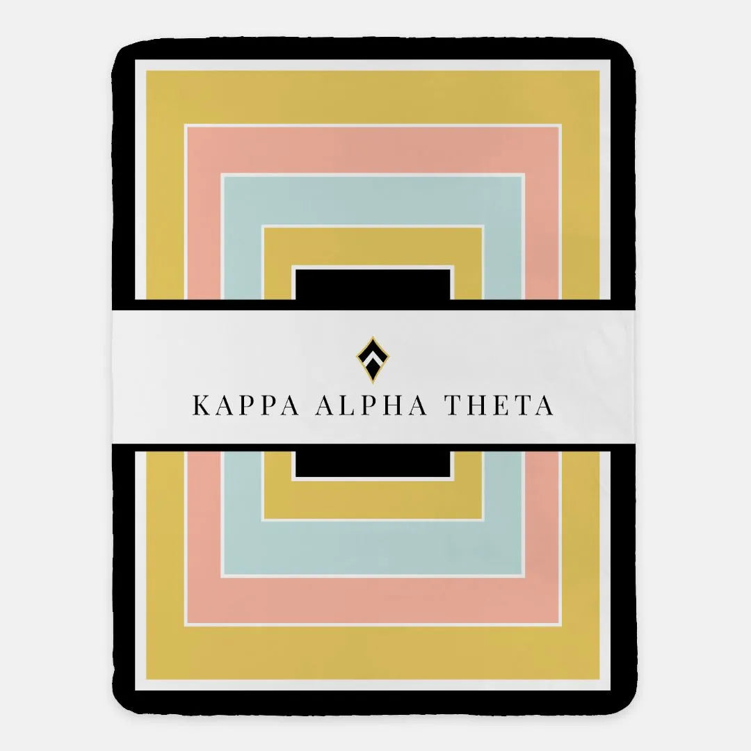 Kappa Alpha Theta Sherpa Blanket XL 60x80 Geo | Custom Gifts & Decor