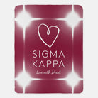 Sigma Kappa Sherpa Blanket XL 60x80 Maroon Flashing Lights | Sig Kap | Custom Gifts | Festive Fit Home