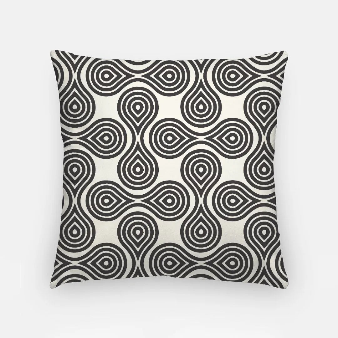 Black and White Swirl Throw Pillow Cover 18" Throw Pillows