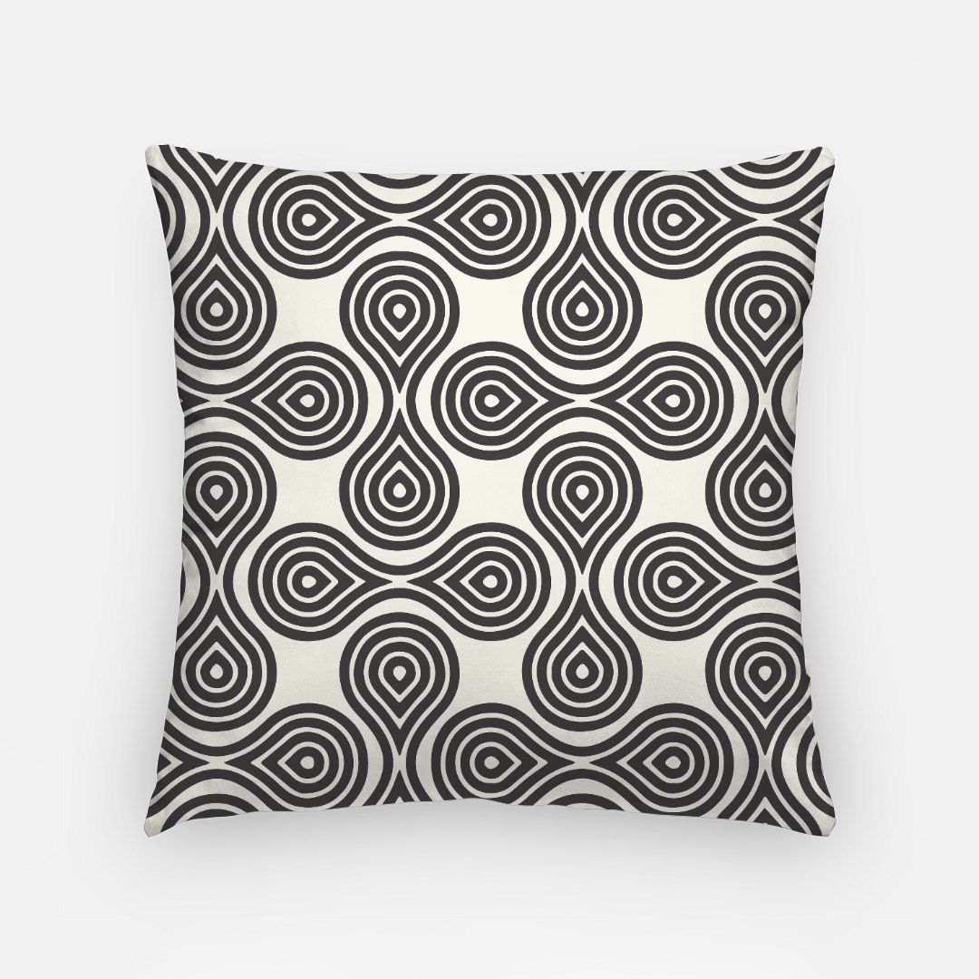 Black and White Swirl Throw Pillow Cover 18" | Custom Dorm Decor