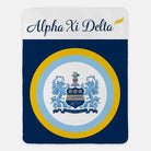 Alpha Xi Delta Blanket - Bullseye Crest 60"x80" | Official Gifts | Custom Merchandise | Festive Fit Home