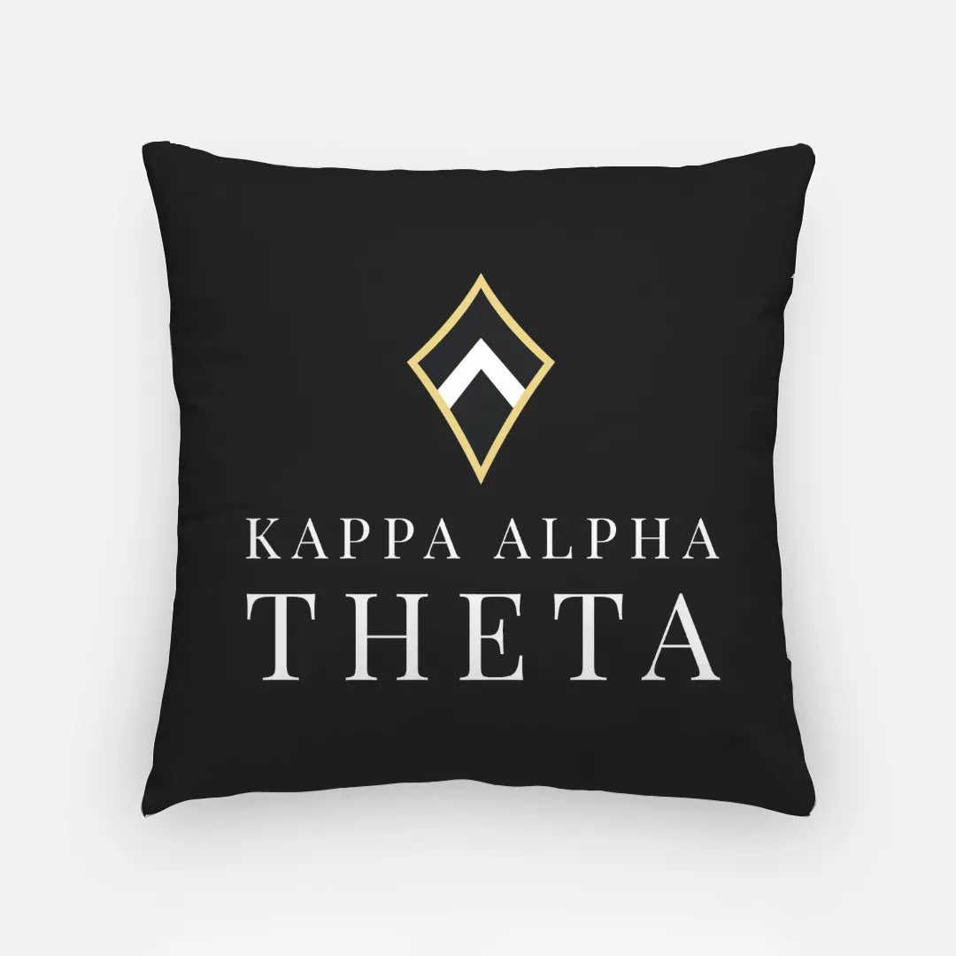 Kappa Alpha Theta Pillow Cover - Black Traditional - 18" | Gift Shop and Decor | Festive Fit Home