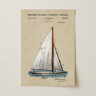 Herreshoff Sailboat US Patent Art Print | Nautical Coastal Dorm Decor