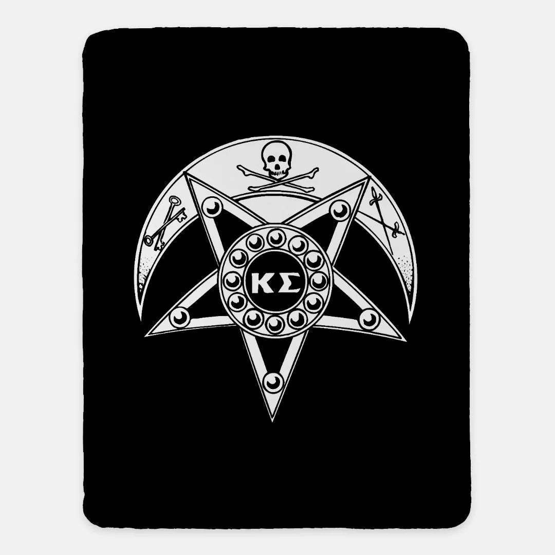 Kappa Sigma Sherpa Blanket 60x80 -Black Badge Default Title Throw Blankets