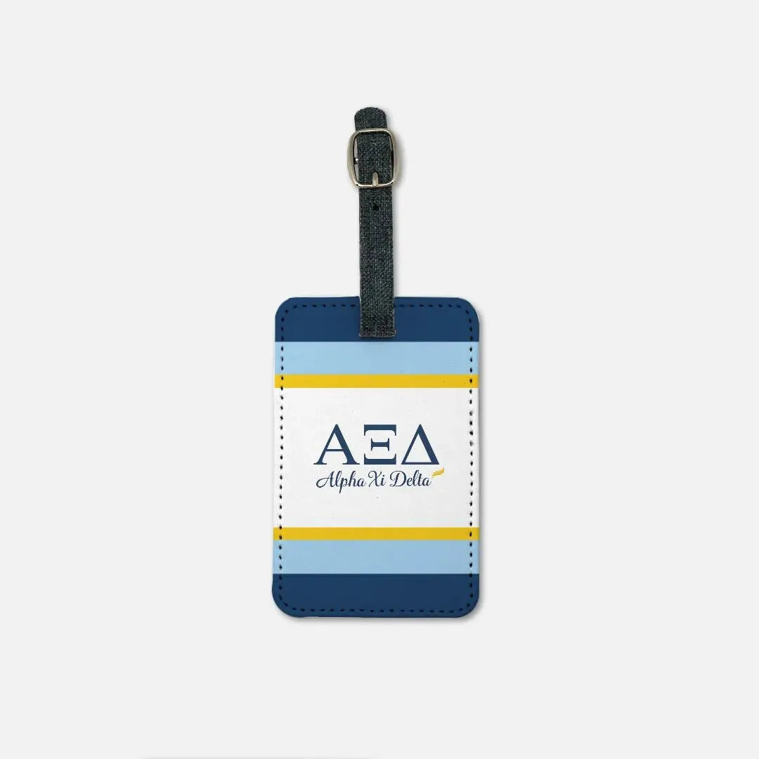 Alpha Xi Delta (Set of 2) Luggage Tag - Stripes Luggage Tags