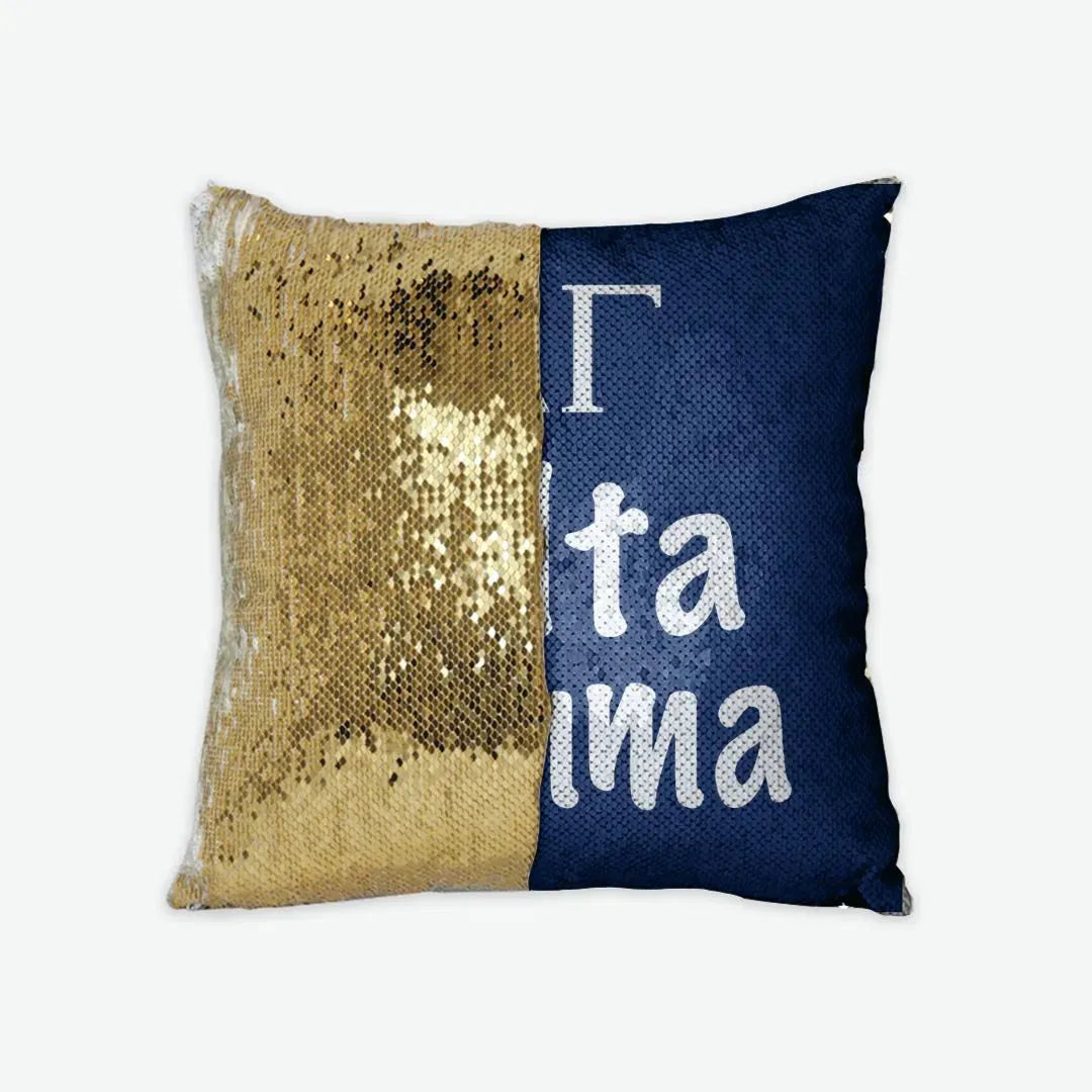 Delta Gamma Sequin Pillow Cover Gold Pillow Covers