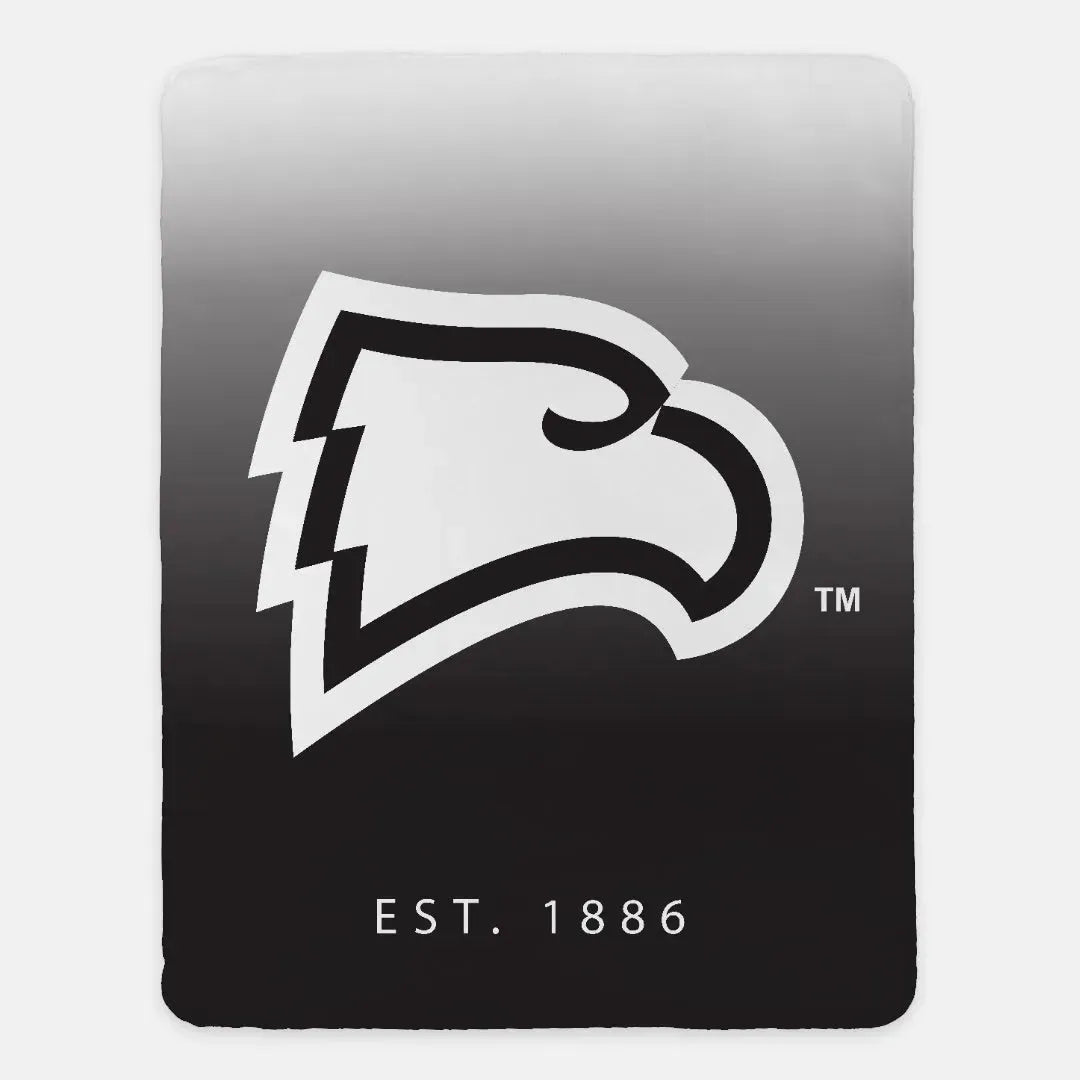 Winthrop University XL 60x80 Sherpa Throw Blanket - Black Gradient 60x80 Throw Blankets