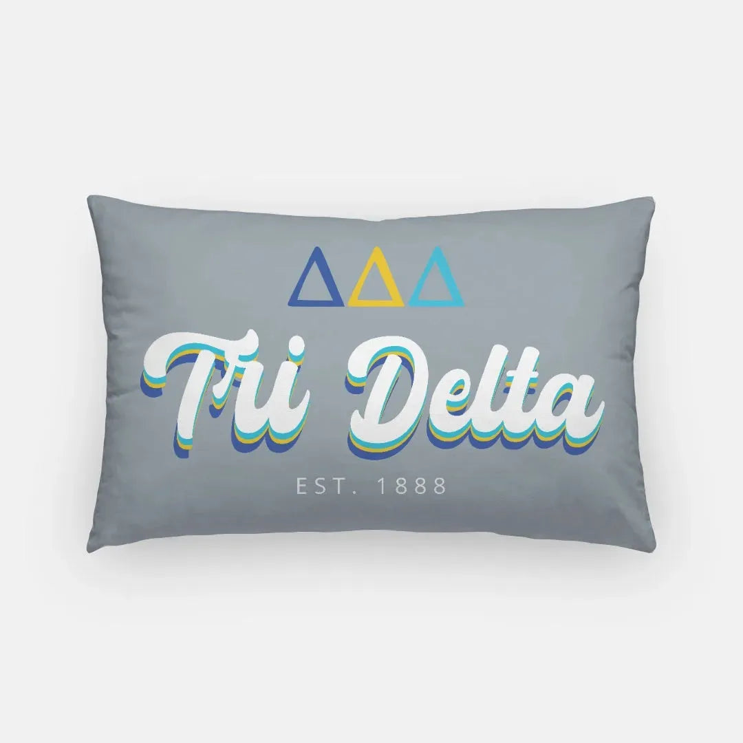 Tri Delta Retro Lumbar Pillow Cover Pillow Covers
