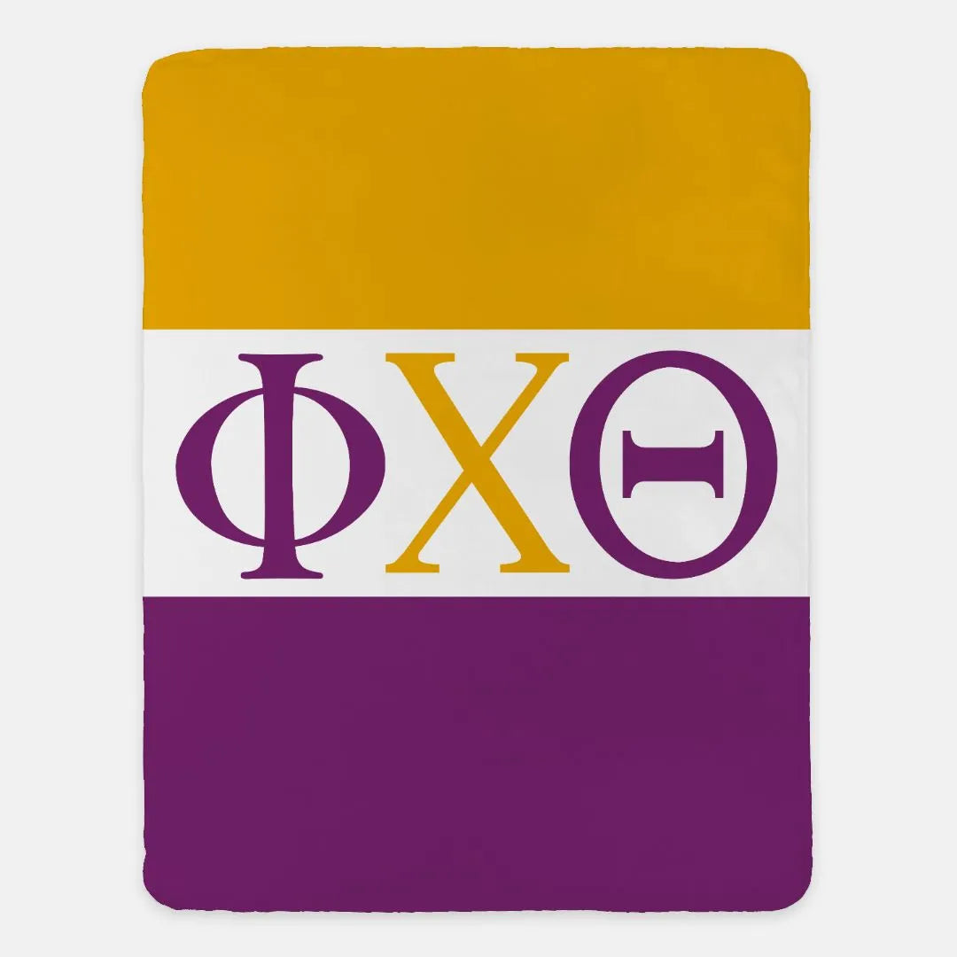 Phi Chi Theta XL 60x80 Sherpa Blanket - Color Block | Official Gifts