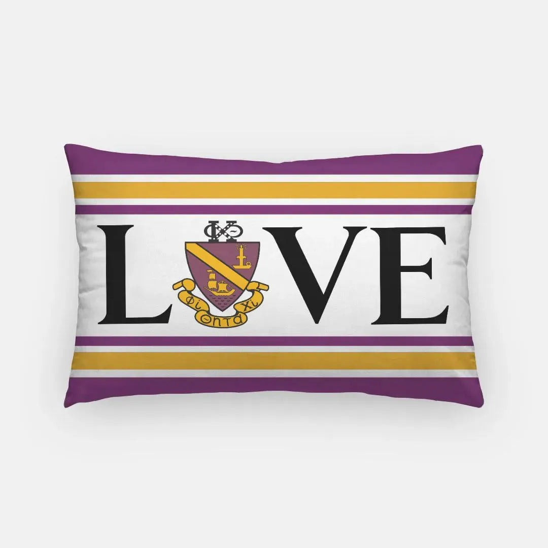 Phi Chi Theta Lumbar Throw Pillow Cover - LOVE Pillow Covers