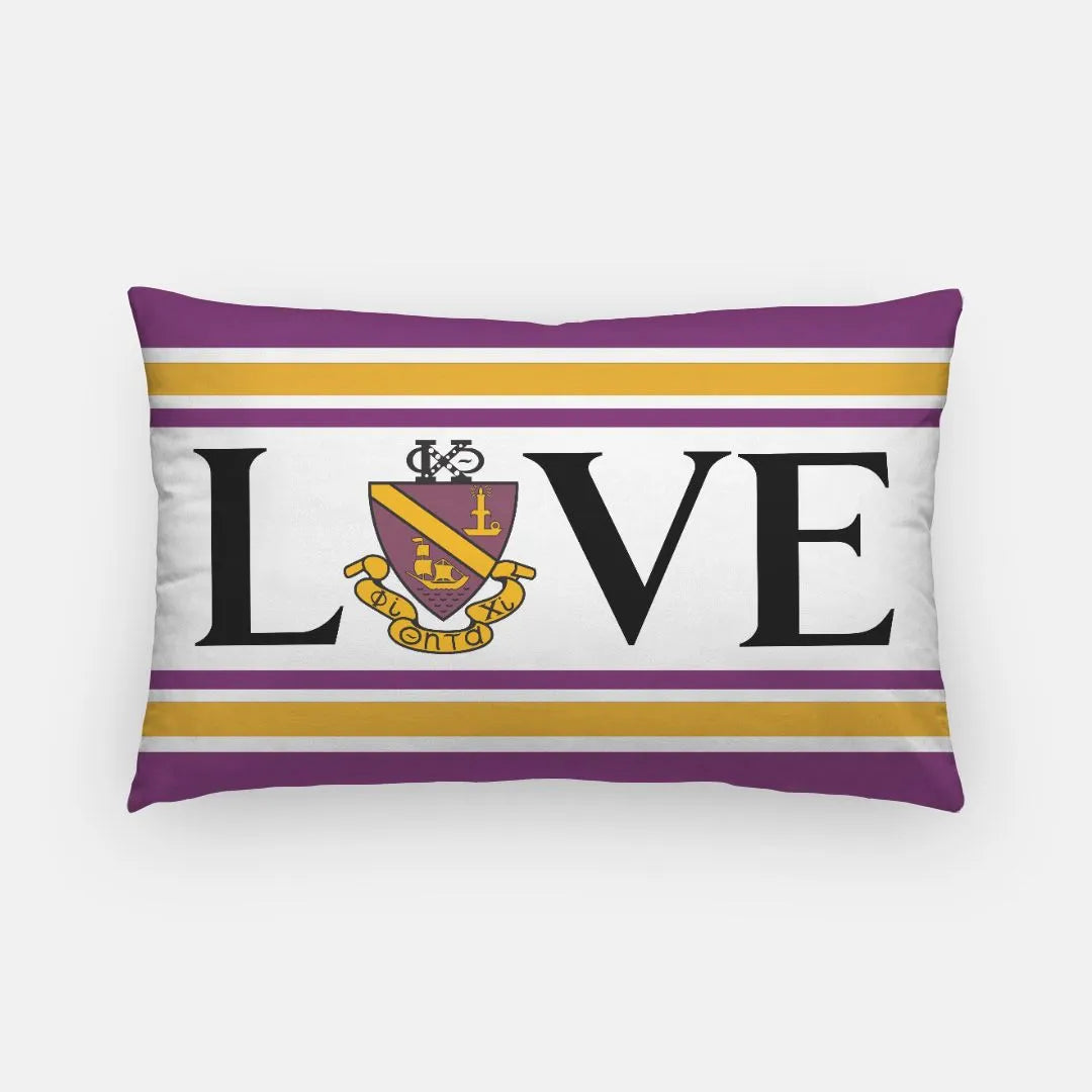 Phi Chi Theta LOVE Lumbar Throw Pillow Cover | Official Gift Shop