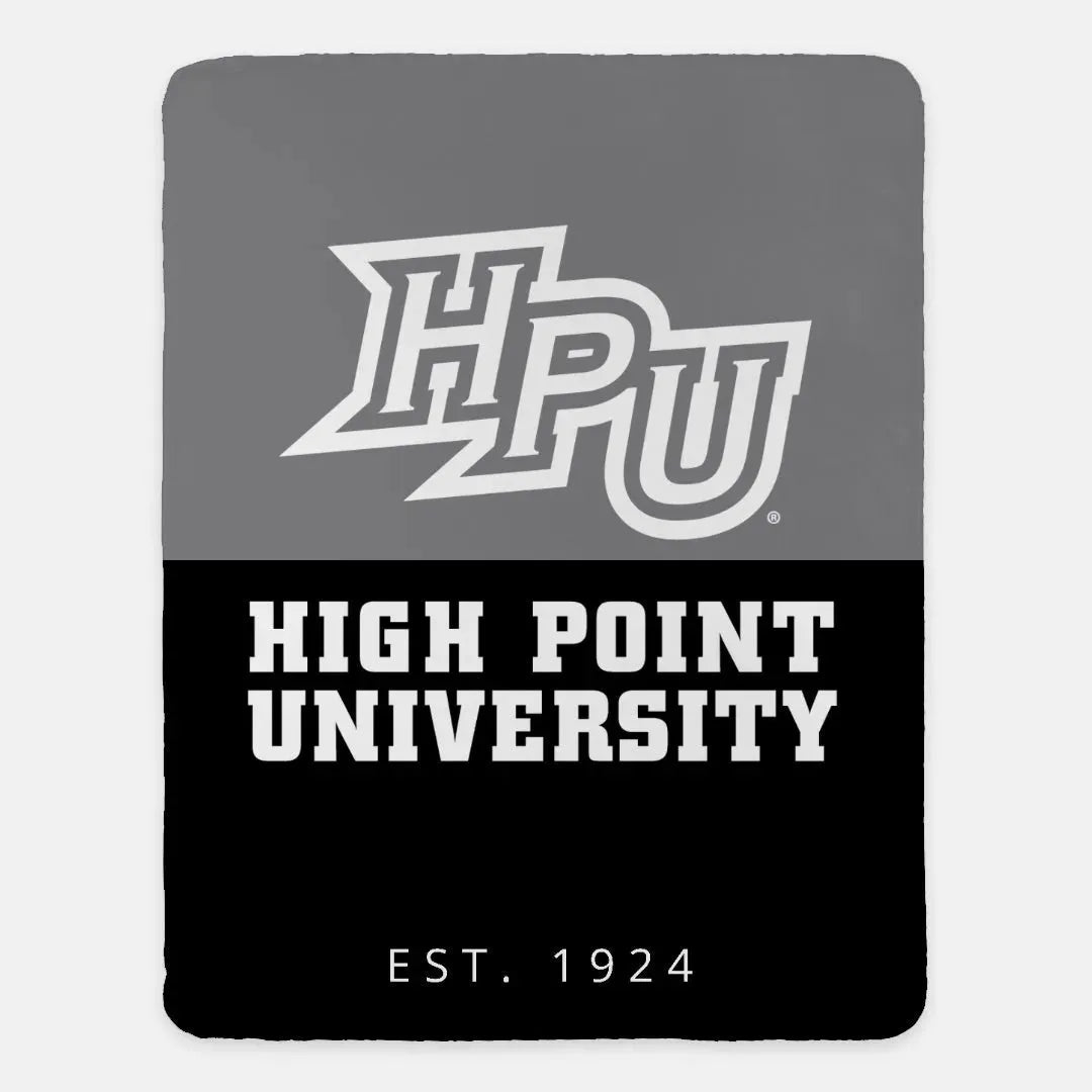 HPU XL 60x80 Sherpa Throw Blanket - Color Block Gray Black Throw Blankets