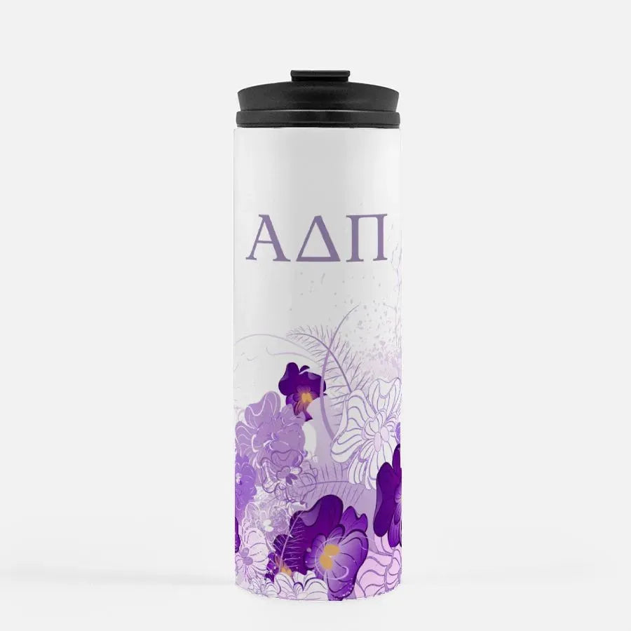Alpha Delta Pi Thermal Tumbler 16 oz.- Violets Drinkware