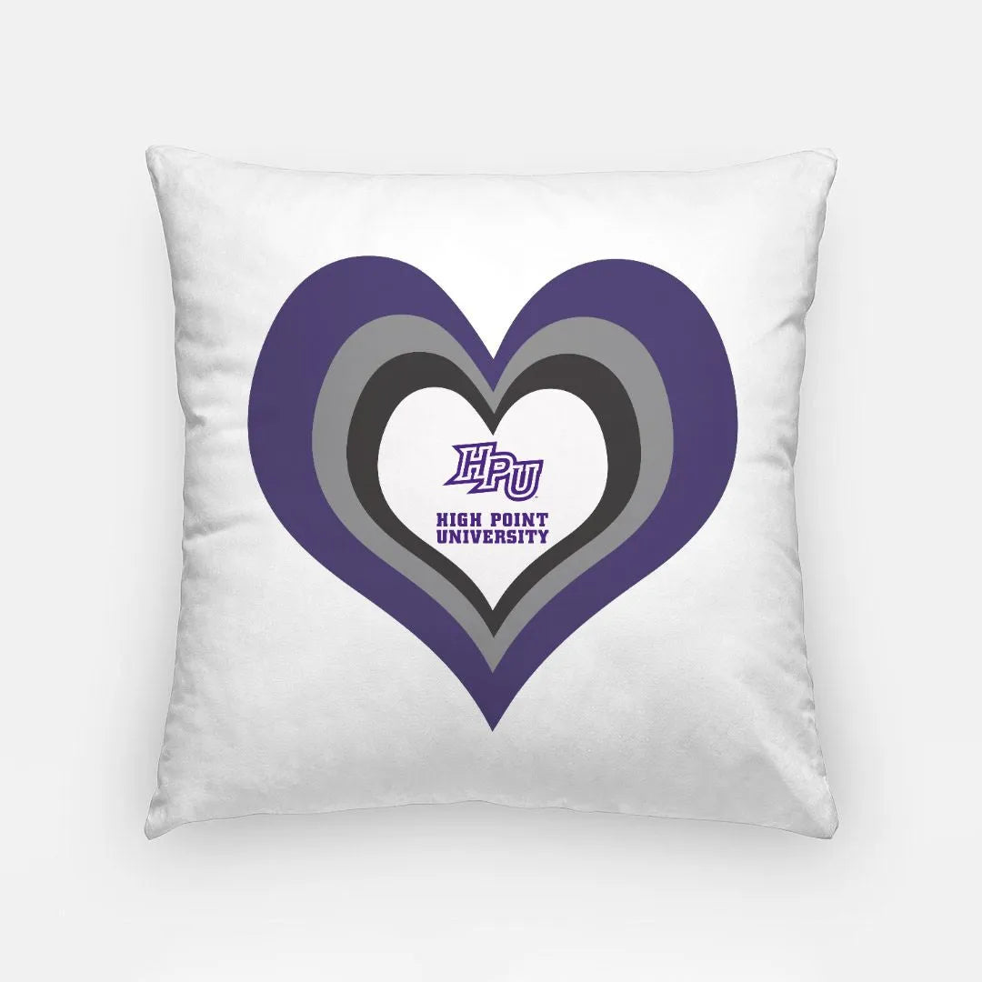 High Point University Pillow Cover - Heart 18" | Official Merchandise | Festive Fit Home