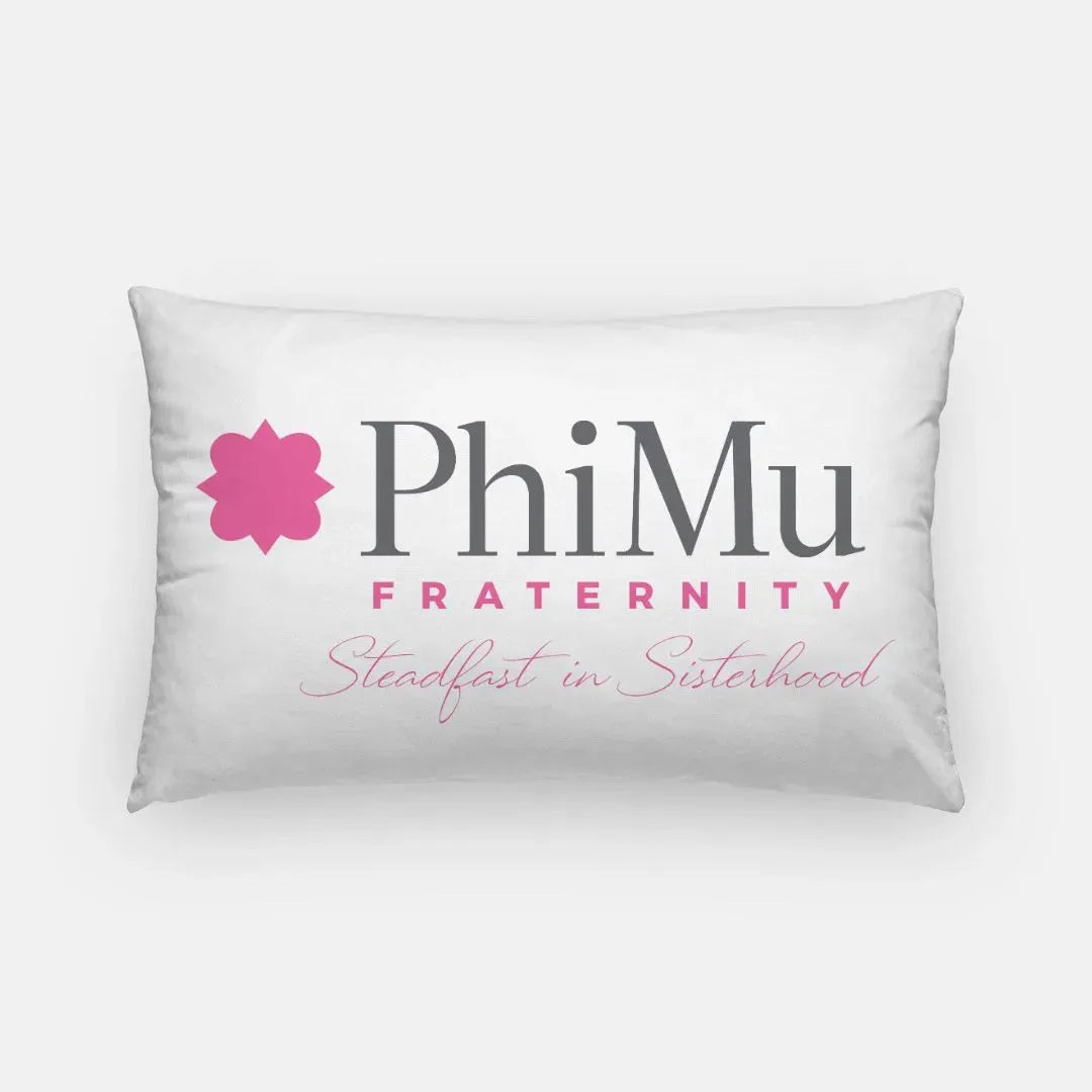 Phi Mu Lumbar Throw Pillow Cover - Steadfast in Sisterhood Pillow Covers