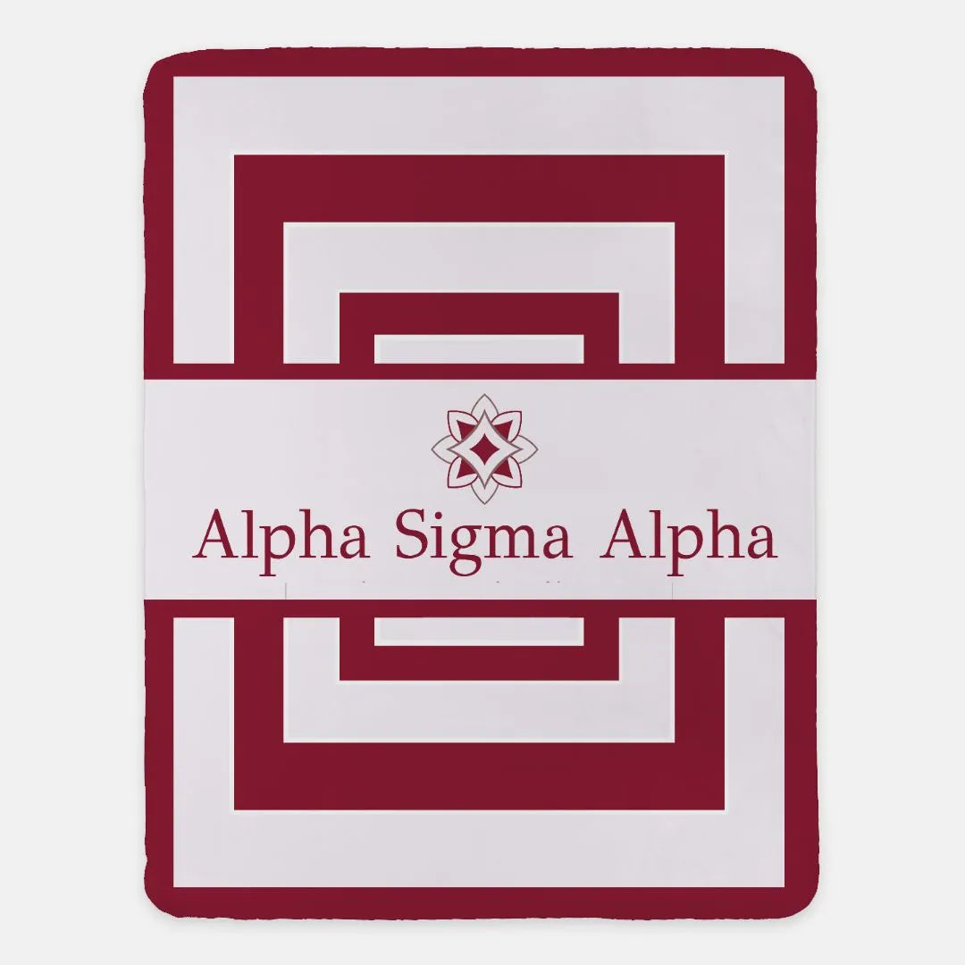 Alpha Sigma Alpha Sherpa Blanket - Geometric 60"x80" | Official Gifts | Custom Merchandise | Festive Fit Home