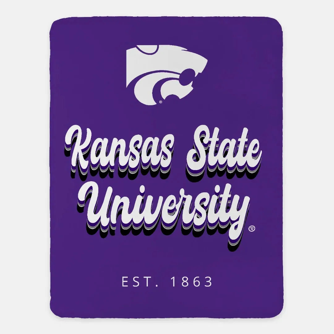Kansas State University Blanket XL 60x80 Retro Throw Blankets