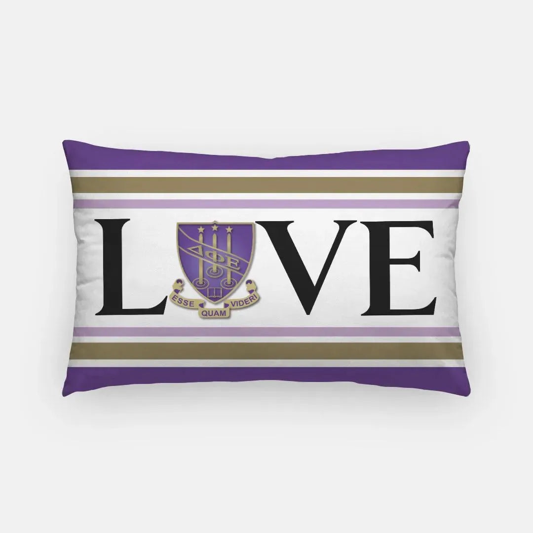 Delta Phi Epsilon Lumbar Throw Pillow Cover - LOVE - Crest Pillow Covers