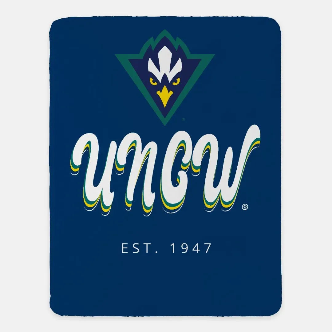 UNCW XL 60x80 Sherpa Blanket - Retro Throw Blankets