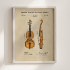Violin US Patent Art Print | Music-Themed Dorm Decor | Wall Art | Campus Greek Fit