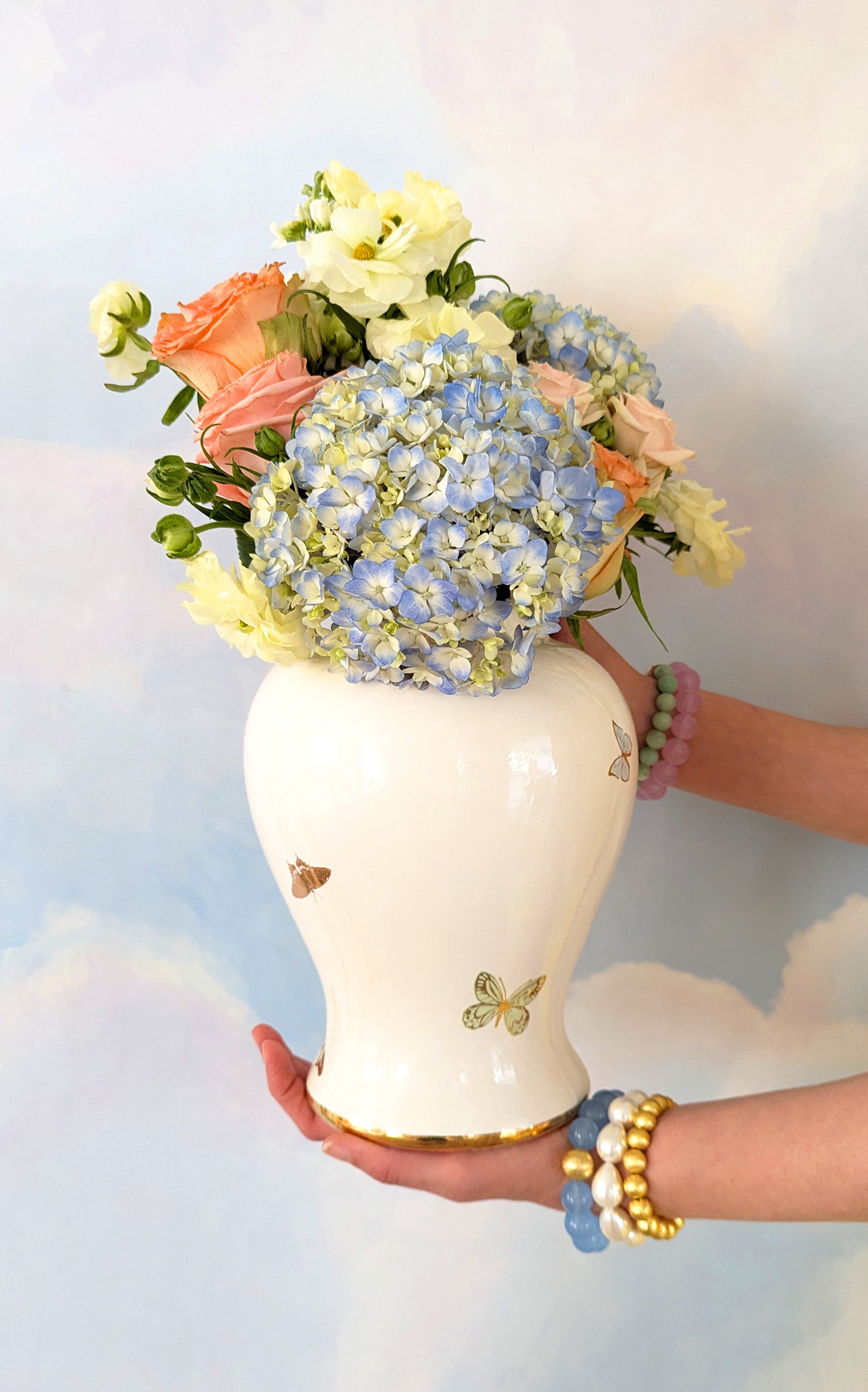 Gilded Butterflies Ginger Jars | Dorm Accessories | Dresser Accessories