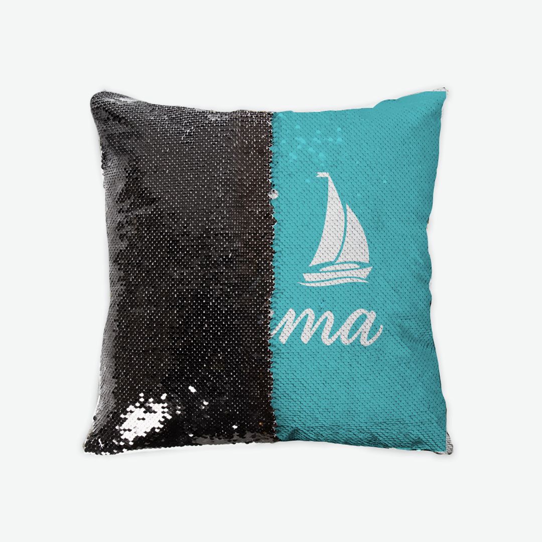 Tri Sigma Sequin Pillow Cover - Script