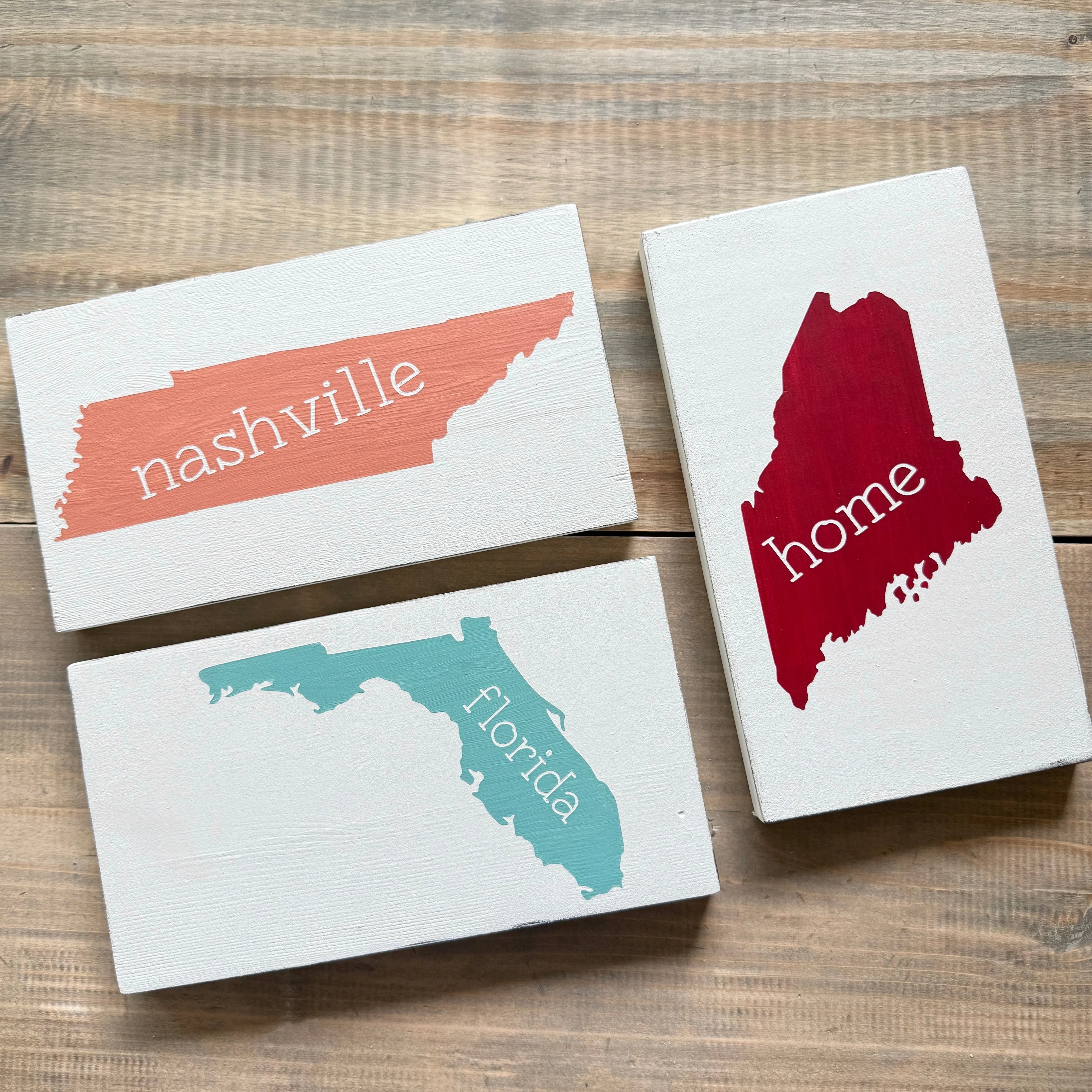 Personalized Home State Wood Sign | Dorm Decor